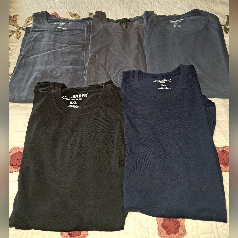 Eddie Bauer Men's Five XXL T-Shirts Bundle - Black and Gray